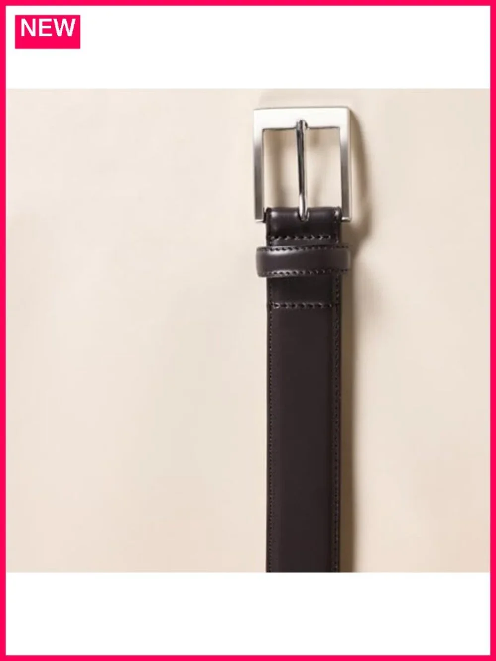 Men's Bonded Leather Belt with Metal Buckle, Medium Weight, Classic Dress Belt